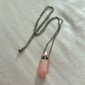 Goddess Provisions Rose Quartz vessel necklace